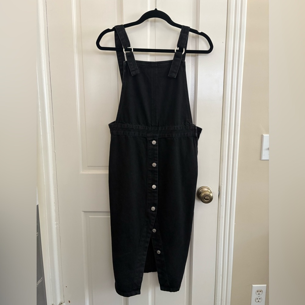 Topshop Black Denim Jumper Dress Sz US 8